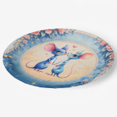 Two Hearts, One Love – Wedding Mice.  Pappteller (Schrägansicht)