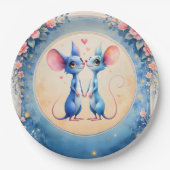 Two Hearts, One Love – Wedding Mice.  Pappteller (Vorderseite)
