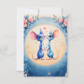 Two Hearts, One Love – Wedding Mice. RSVP Karte (Rückseite)