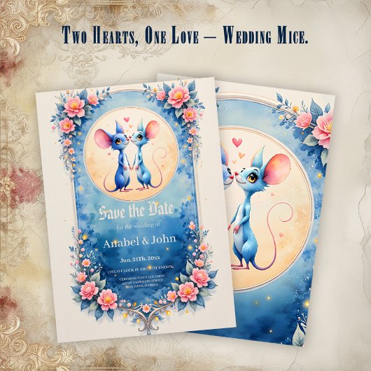 Two Hearts, One Love – Wedding Mice. Save The Date