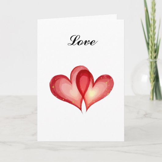 Two Hearts Personalized Greeting Card Feiertagskarte (Vorderseite)
