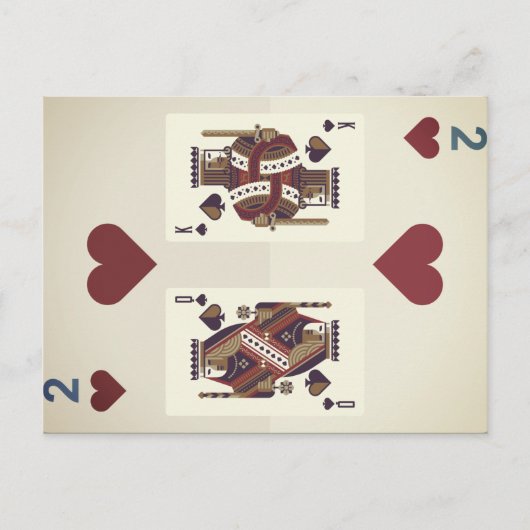 Two Hearts - Queen & King Postkarte (Vorderseite)