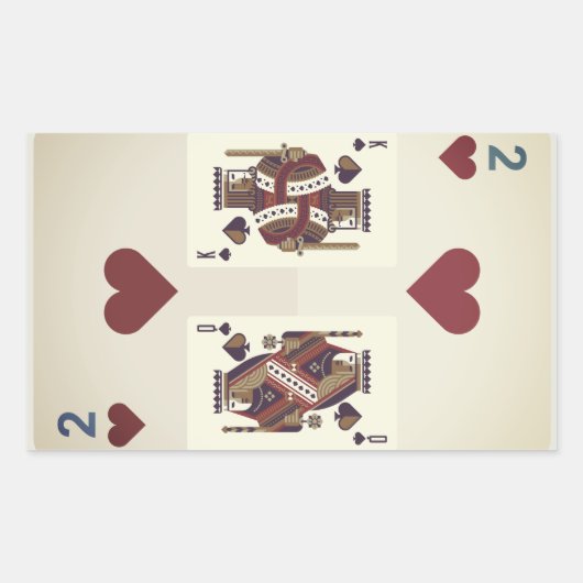 Two Hearts - Queen & King Rechteckiger Aufkleber (Vorderseite)
