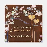 Two Hearts Save the Date Wedding Magnet