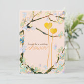 Two Hearts Spring Brautparty Einladung (Stehend Vorderseite)