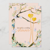Two Hearts Spring Brautparty Einladung (Vorne/Hinten)