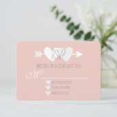 Two Hearts UAWG RSVP Karte (Stehend Vorderseite)