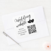 Two Hearts Wedding Website QR Code Quadratischer Aufkleber (Umschlag)