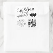 Two Hearts Wedding Website QR Code Quadratischer Aufkleber (Tasche)