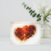 Two Hearts with Fireworks Postkarte (Stehend Vorderseite)