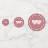 Two Hearys Happy Jubiläum auf Rose Gold Konfetti (Rückseiten)