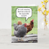 Two Hens Happy Birthday Spaß Karte (Gelbe Blume)