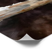 Two Horses on a Snowy Farm Under the Moon Poster (Ecke)