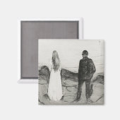 Two Human Beings. The Lonely Ones Edvard Munch Magnet (Vorderseite/Rückseite)
