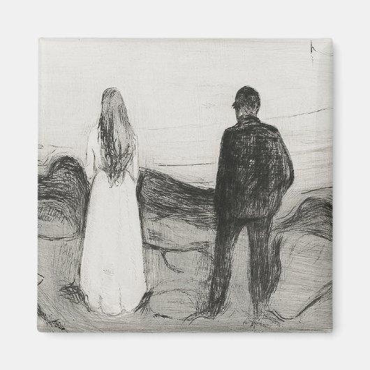 Two Human Beings. The Lonely Ones Edvard Munch Magnet (Vorne)