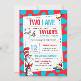 Two I Am | Katze im Hut Geburtstagseinladung Einladung