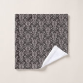 Two images of dark gray towels badhandtuch set (Waschlappen)
