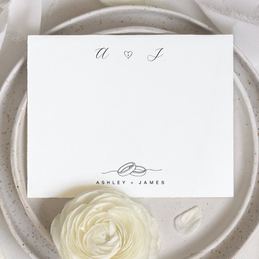 Two Initial Elegant Couple Monogram Stationery  Mitteilungskarte