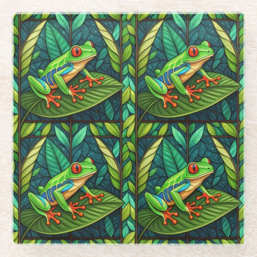 Two intricately designed panels feature vibrant  glasuntersetzer (Vorderseite)