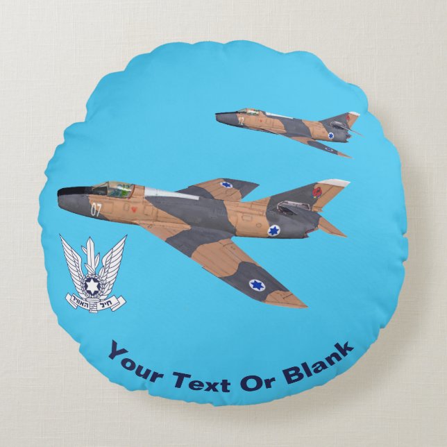 Two Israeli Supermysterien Rundes Kissen (Vorderseite)