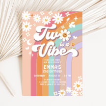 Two ist ein Vibe 2. Groovy Rainbow Birthday