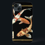 Two Japanese Koi Goldfish on Black Background Case-Mate iPhone Hülle<br><div class="desc">This image represents two bright colorful orange Koi Goldfish on stylish black background. This contemporary fine art print of a traditional Japanese and Oriental inspired details add character to any Zazzle product.</div>