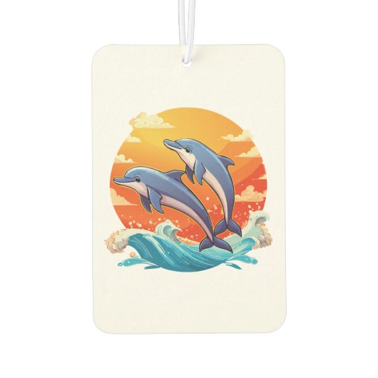 Two jumping cartoon dolphin autolufterfrischer (Rückseite)