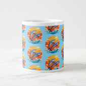Two jumping cartoon dolphin Jumbo-Tasse (Vorderseite)