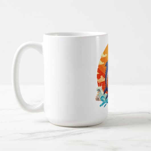 Two jumping cartoon dolphin kaffeetasse (Links)