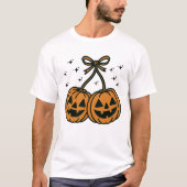 Two Kawaii Jack-O'-Lantern Pumpkins with Bow T-Shirt (Vorderseite)