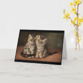 Two kittens. Boy, Girl. Love, anniversary Karte (Gelbe Blume)
