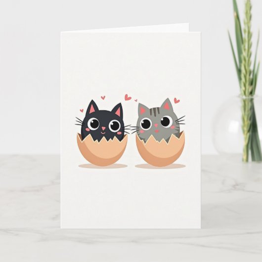 Two Kittens Happy New Beginnings Card Karte (Vorderseite)