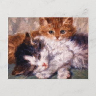 Two Kittens Snuggle von Henriëtte Ronner Knip Postkarte