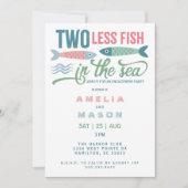 Two Less Fish in the Sea Engagement Party Einladung (Vorderseite)