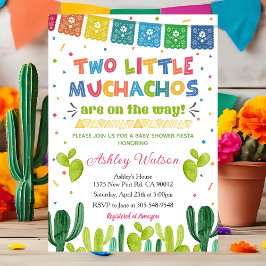 Two Litlle Muchachos Invitation Twins Baby Shower Einladung