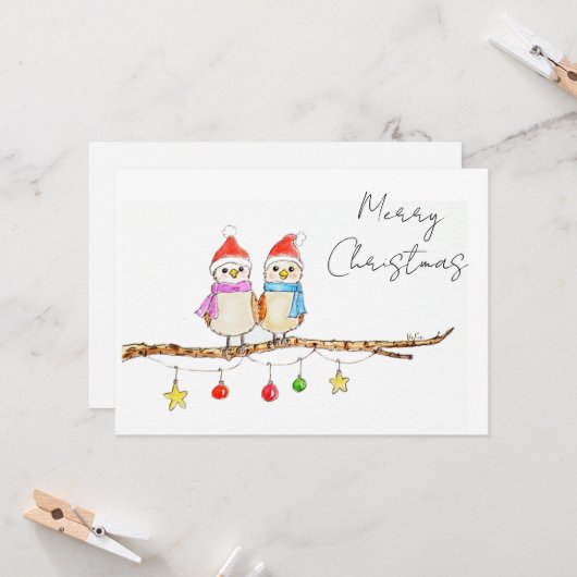 Two Little Birds  Einladung (Vorderseite/Rückseite Beispiel)