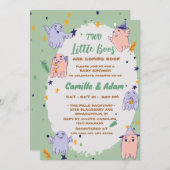 Two little boos boy, girl halloween baby shower einladung (Vorne/Hinten)