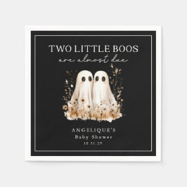 Two Little Boos Ghosts Wildflower Baby Shower Serviette