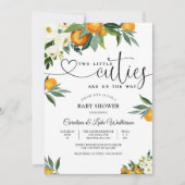 Two Little Cuties Baby Shower Invitation Einladung (Vorderseite)