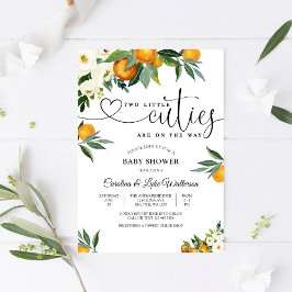 Two Little Cuties Baby Shower Invitation Einladung