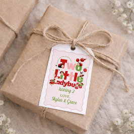 Two Little Ladybugs Favor Tag – Twins 2nd Birthday Geschenkanhänger