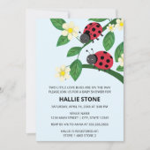 Two Little Love Bugs Ladybug Baby Shower Einladung (Vorderseite)