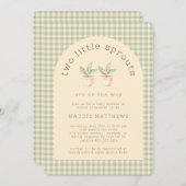 Two Little Sprouts are on the Way Baby Shower Einladung (Vorne/Hinten)