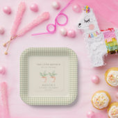 Two Little Sprouts are  on the Way Baby Shower  Pappteller (Party)