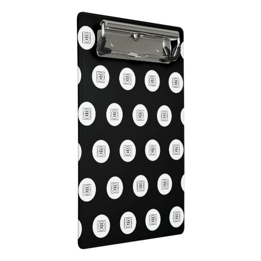 Two Logo Step Repeat Mini clipboard Klemmbrett (Schrägansicht)