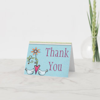 Two Lovebirds Thank You Card Dankeskarte