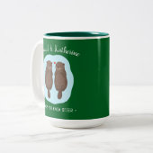 Two Lovely Cute Otters Custom Name Valentine's Day Zweifarbige Tasse (Vorderseite Links)
