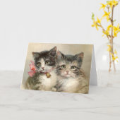 Two lovely Victorian kittens. Karte (Gelbe Blume)