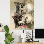 Two lovely Victorian kittens Poster (Heimbüro)