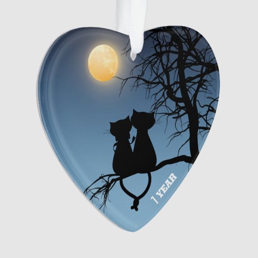 "Two Lovers Cat Anniversary Paper Hört Ornament (Vorderseite)